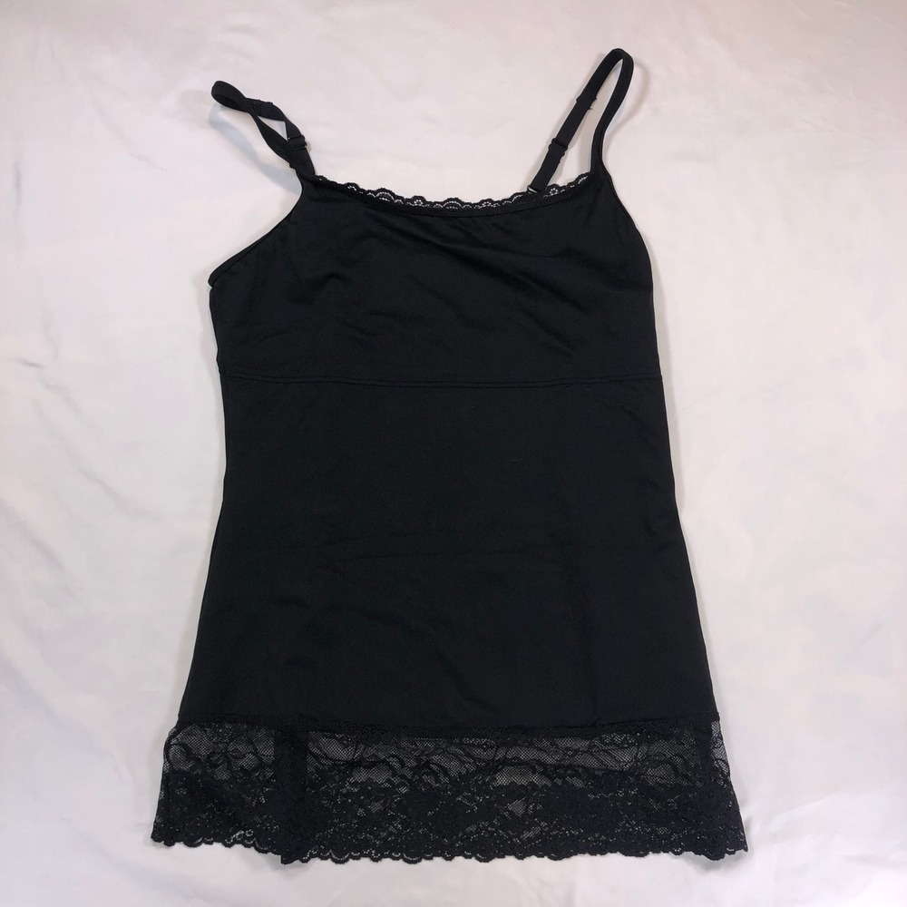 Flexees Maidenform Black Lace Trim Shapewear Camisole 2XL 310 23 BK 44666